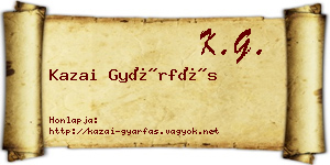 Kazai Gyárfás névjegykártya